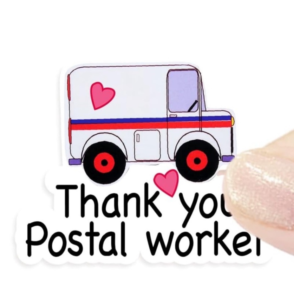 BEST SELLER! 📭 50 stickers - Thank you Postal Worker - Picture 2 of 2